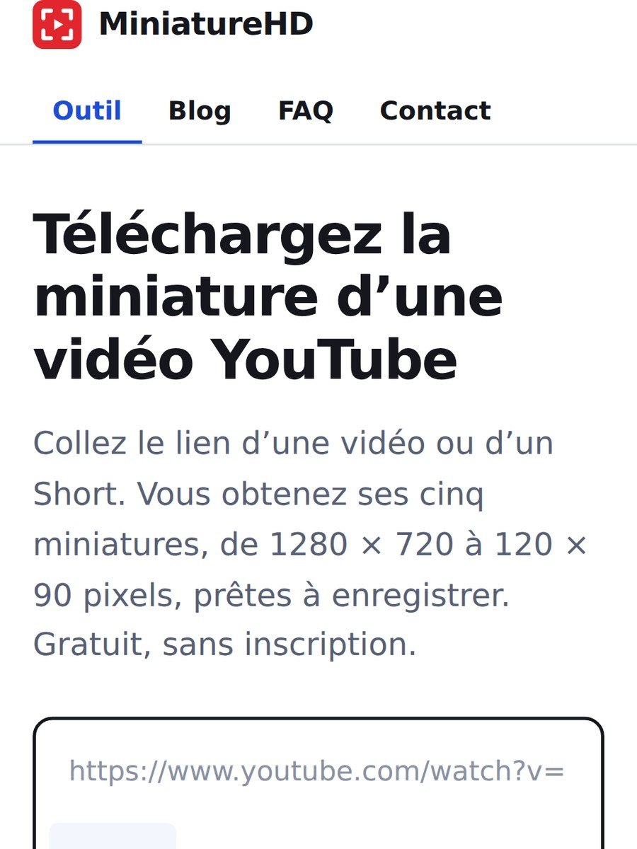 Le site d'exemple affiché sur un téléphone